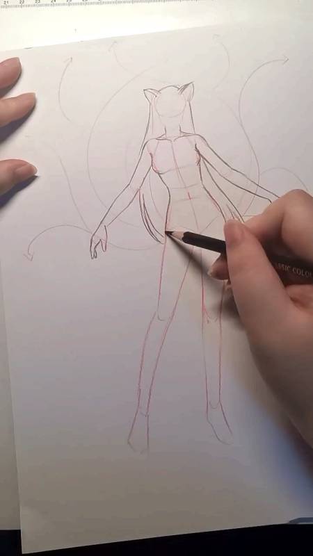 教画九尾狐!身体打结构!有没有感觉简单一点?-度小视