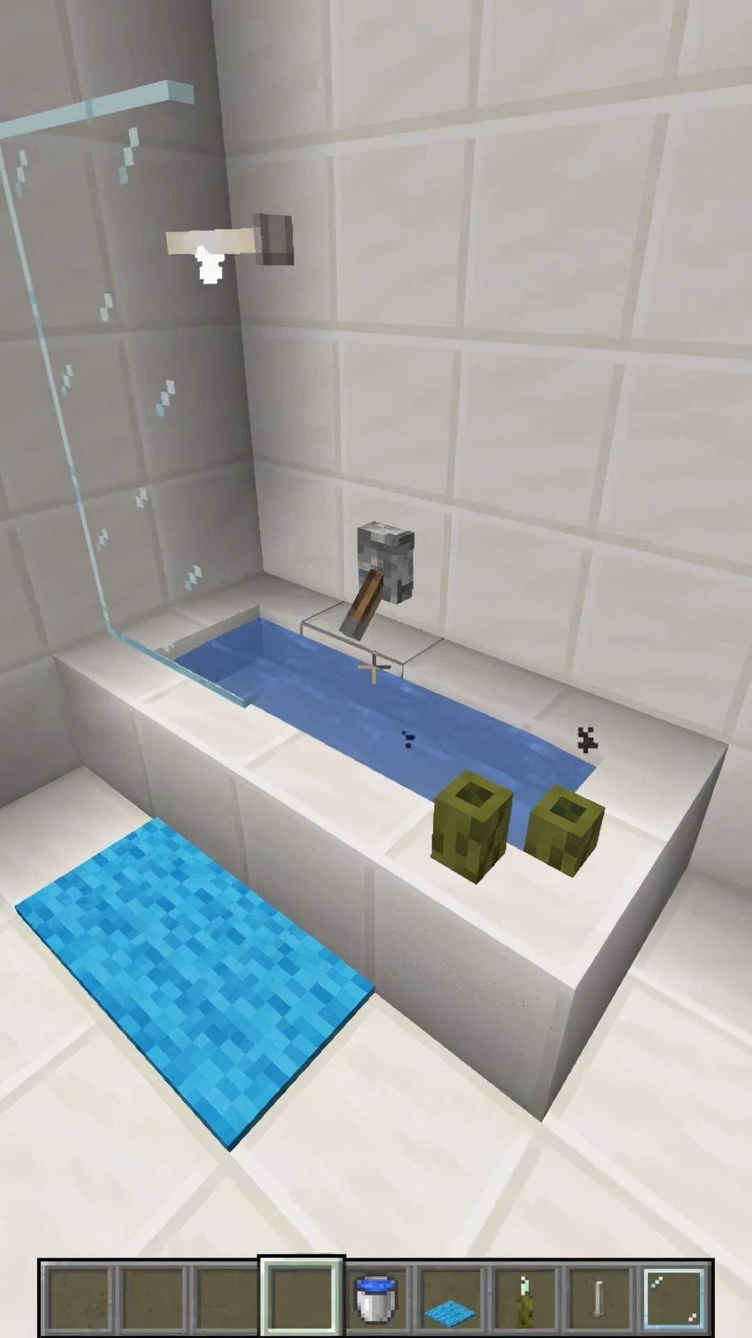 我的世界#我的世界:建造自动蓄水浴池!-度小视