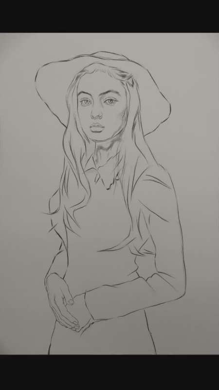 刘斌老师超写实素描作品外国女郎步骤图过渡效果请注意看细微处的变化