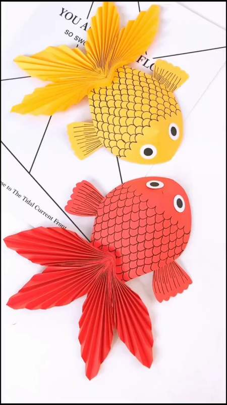 立体金鱼新年手工,想做的宝宝赶紧动起来