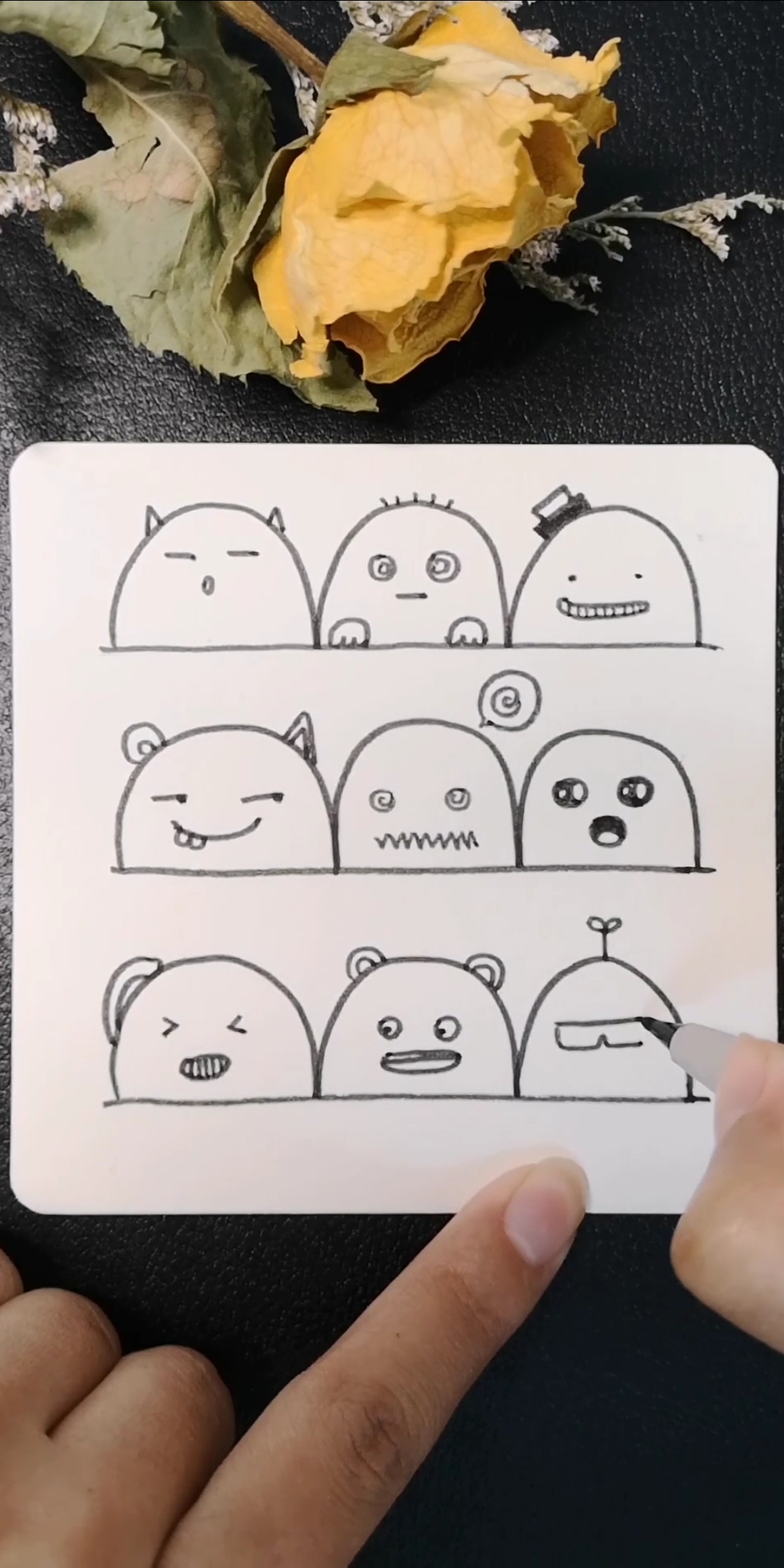 创意简笔画#萌萌哒的表情,这可能是至今为止看过最萌最易学的简笔画