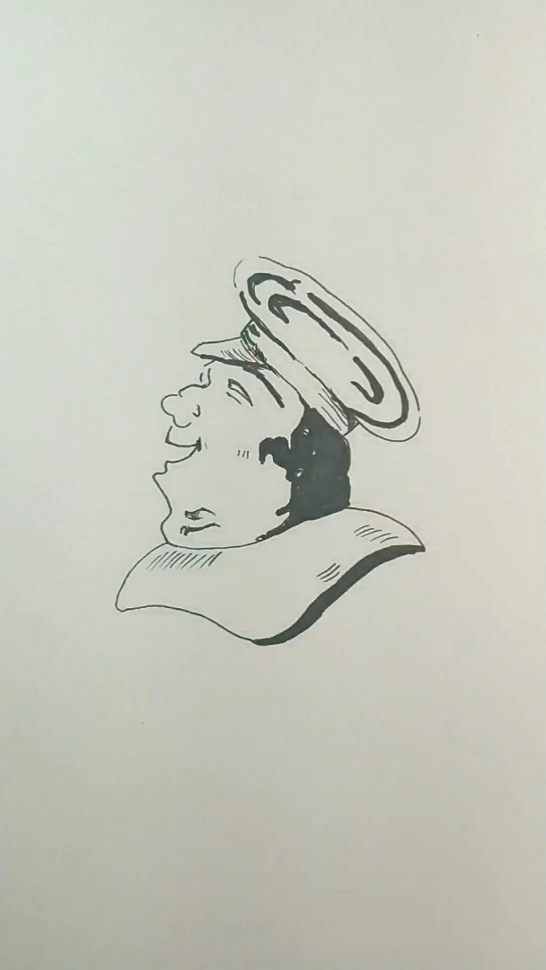 简笔画双面人  你把手机倒过来看看