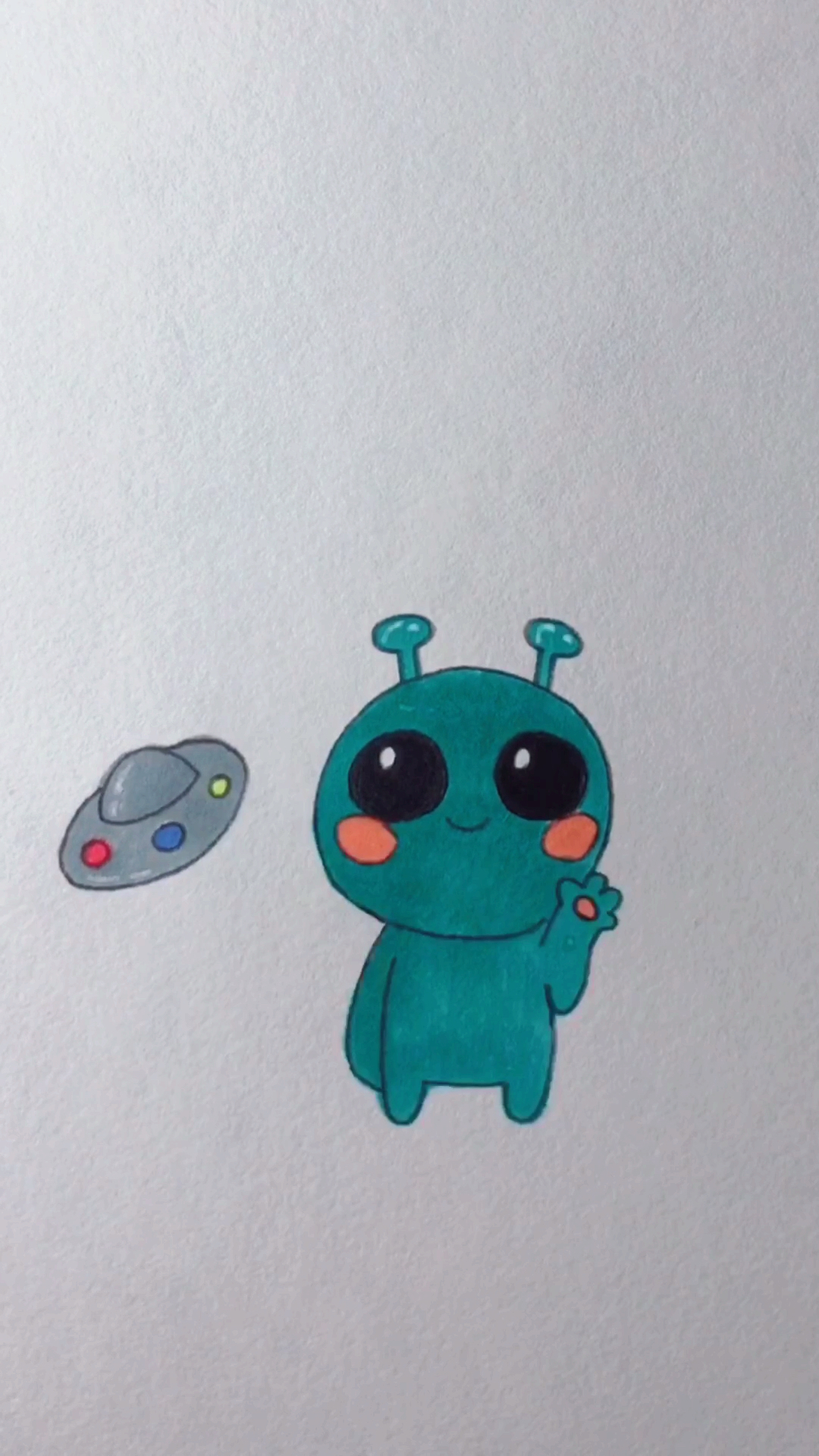 画画原来如此简单#简笔画小外星人