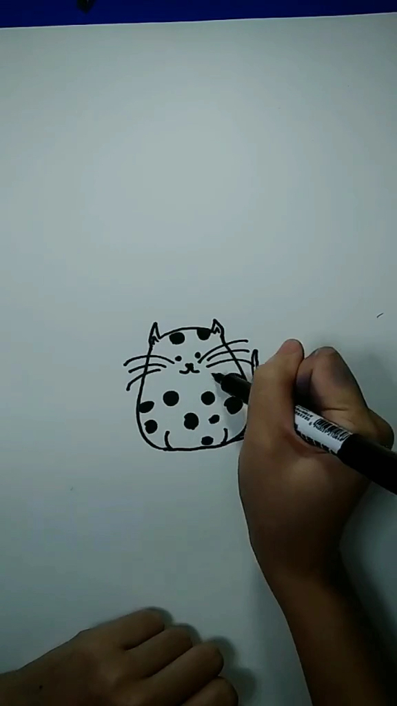 优秀如我#小巧玲珑的小花猫,原来那么容易画