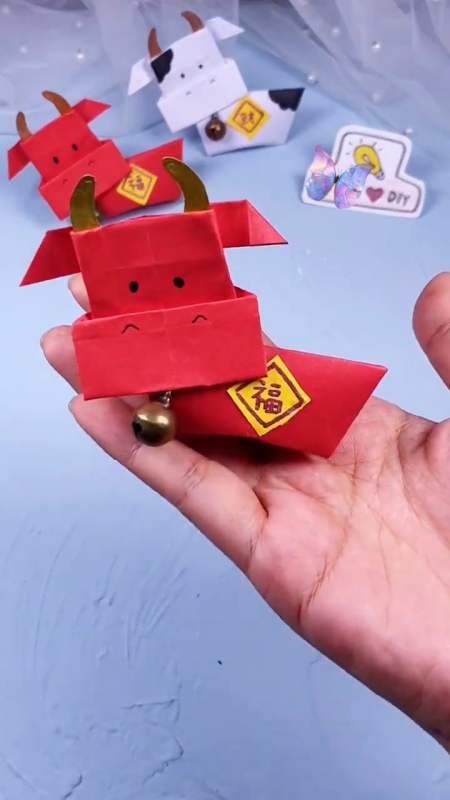 自制牛年红包 手工新年红包 奶牛手工礼物-全民小视频