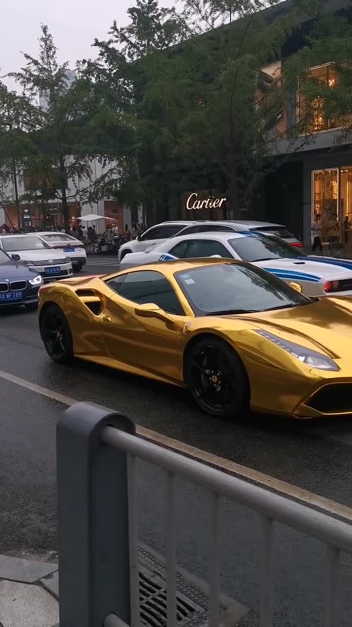 金色法拉利,太吸引人