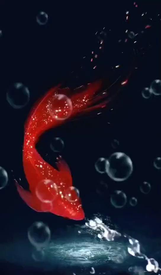 红色锦鲤好运自然来.