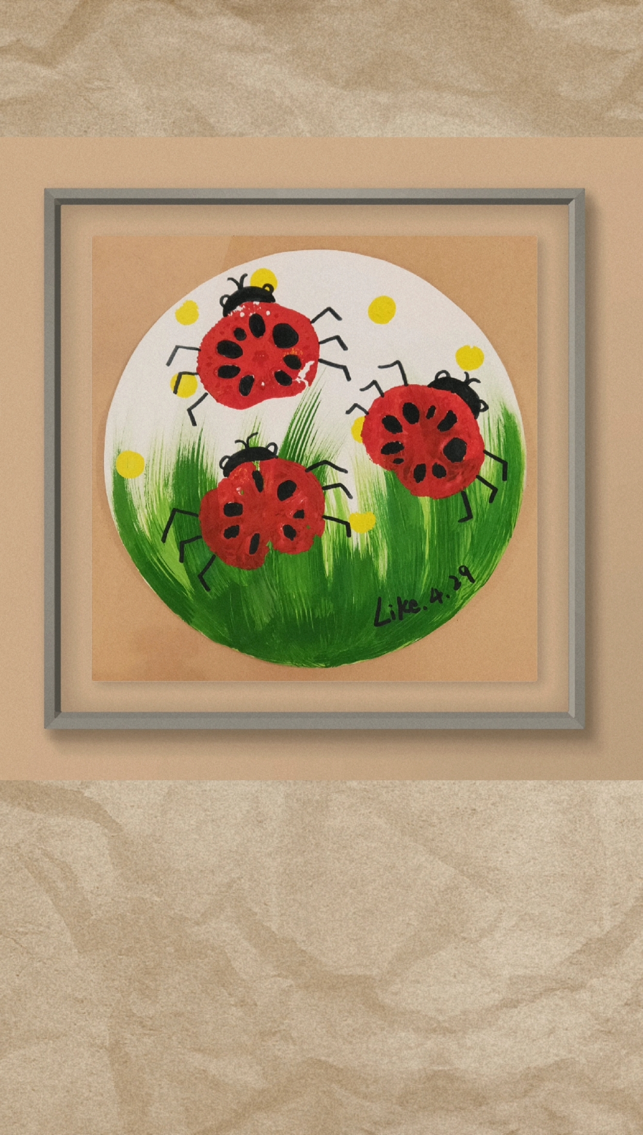 吃剩的藕不要扔,小瓢虫画起来