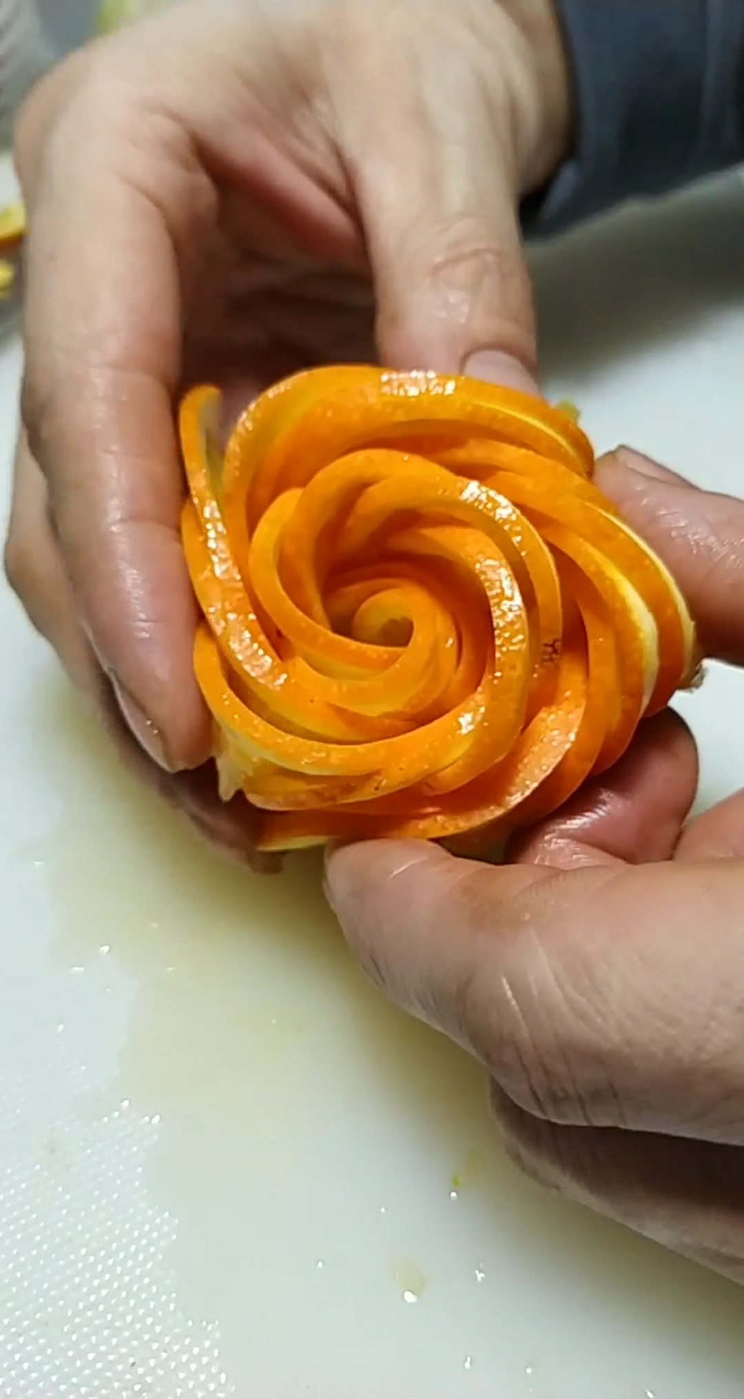 全民独门绝技咖#橘子最美切法