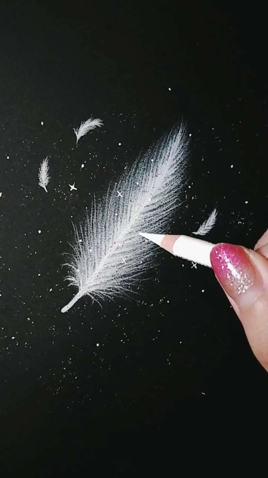 教你画白色羽毛