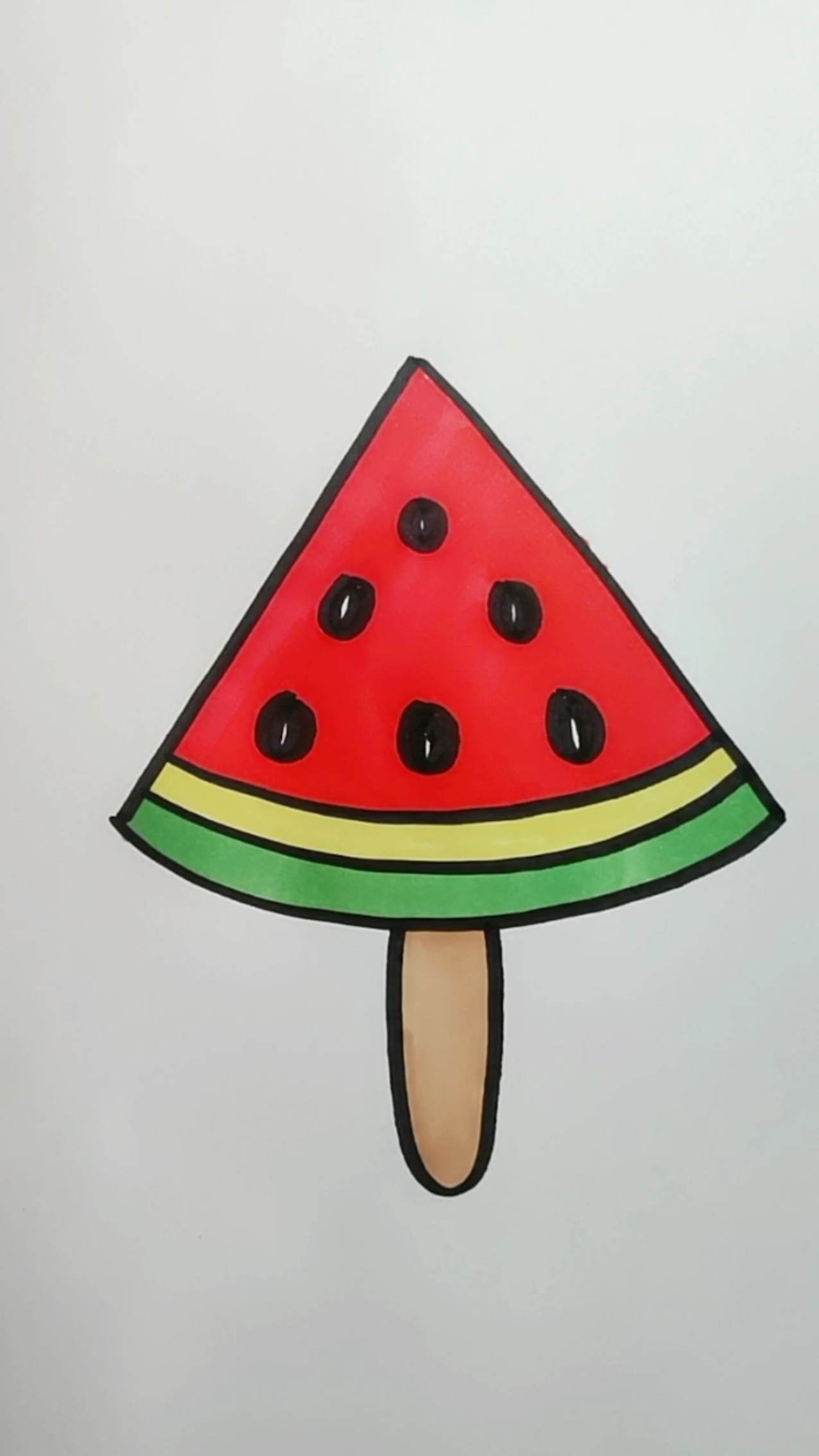 简笔画#西瓜雪糕