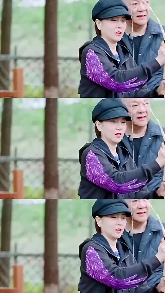 宋妍霏妈妈射箭第一箭射中十环开始飘了,俨然有一个射箭大师的风范