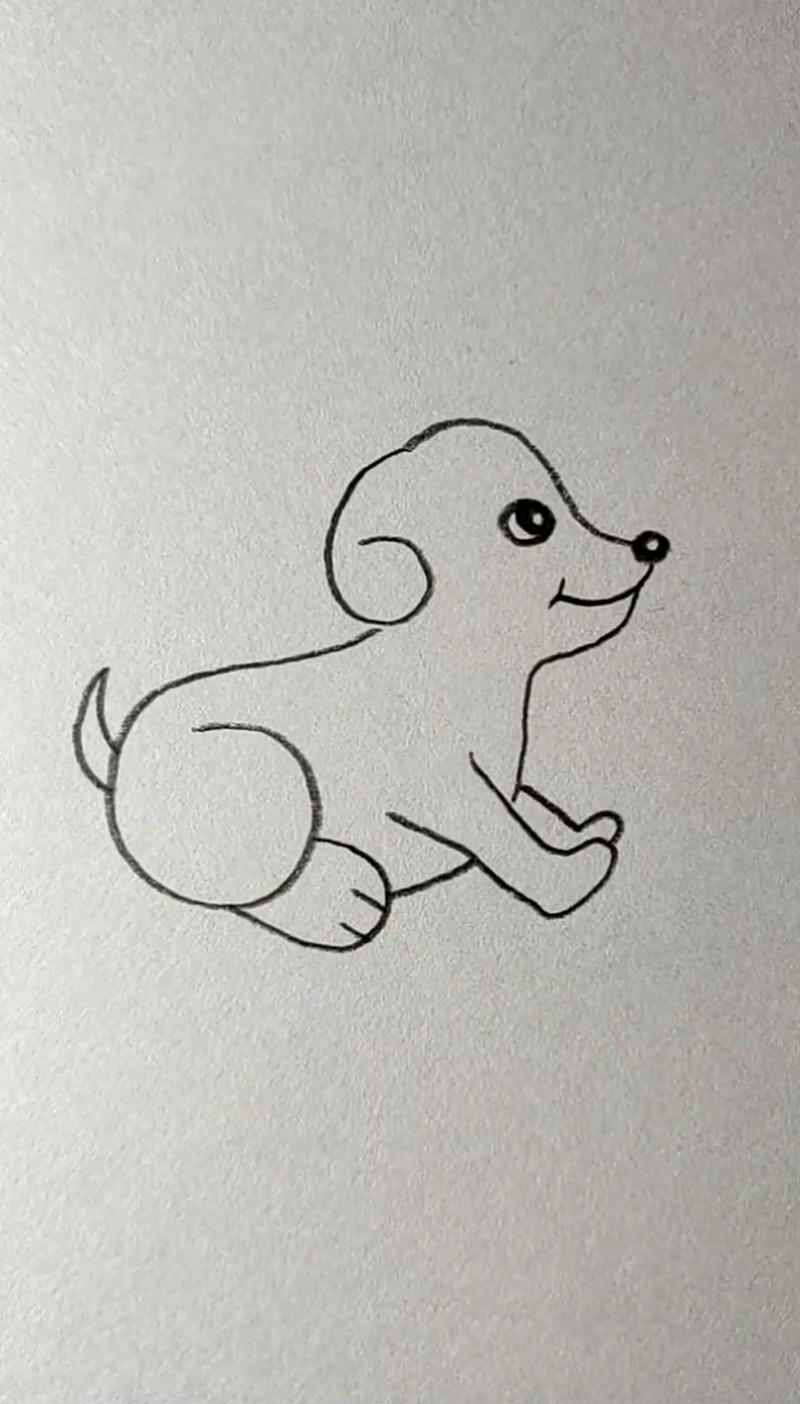 简笔画#用66画可爱小狗
