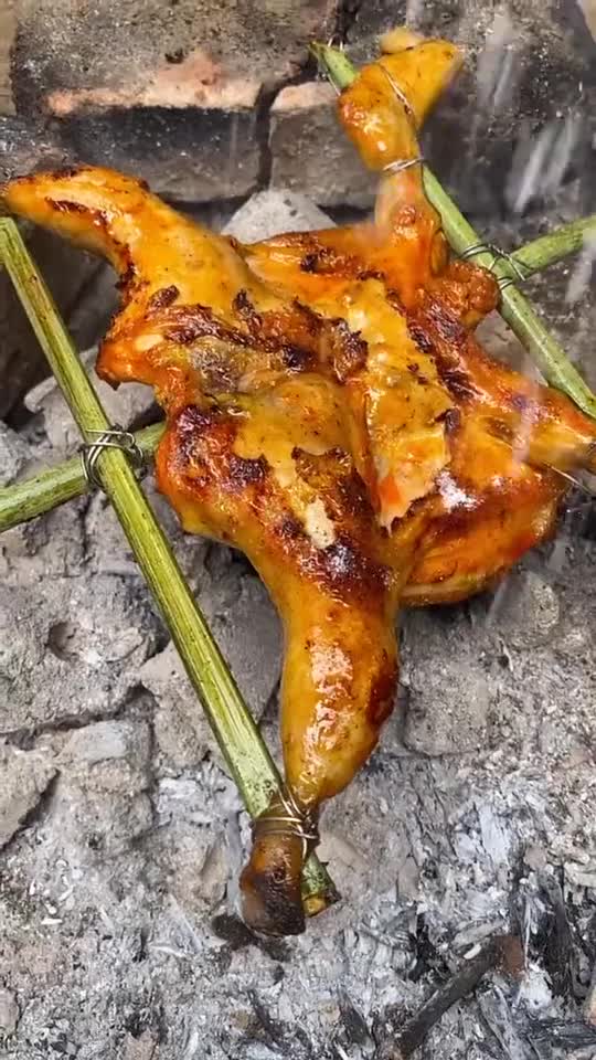 农村浪人自制烤鸡,这手法一看就是国宴厨师的级别