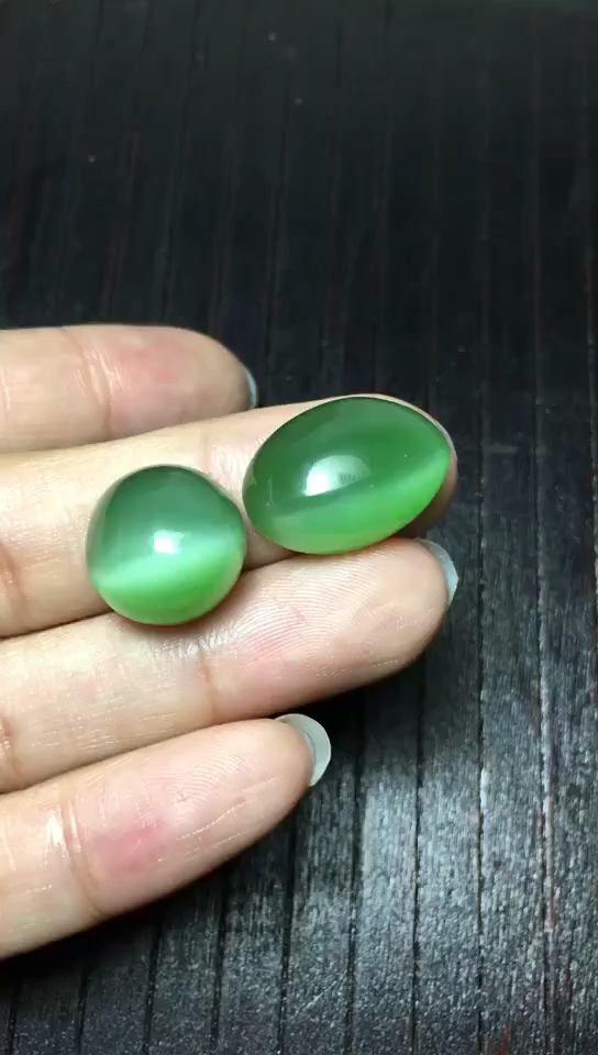 和田碧玉猫眼戒面