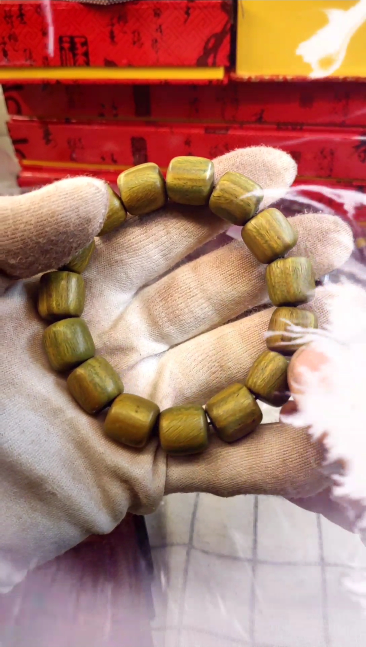 文玩手串#1.5规格绿檀桶珠,香气扑鼻