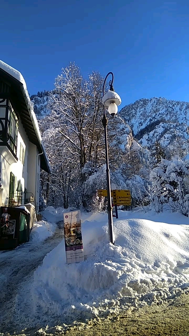 德国乡村雪景风光.