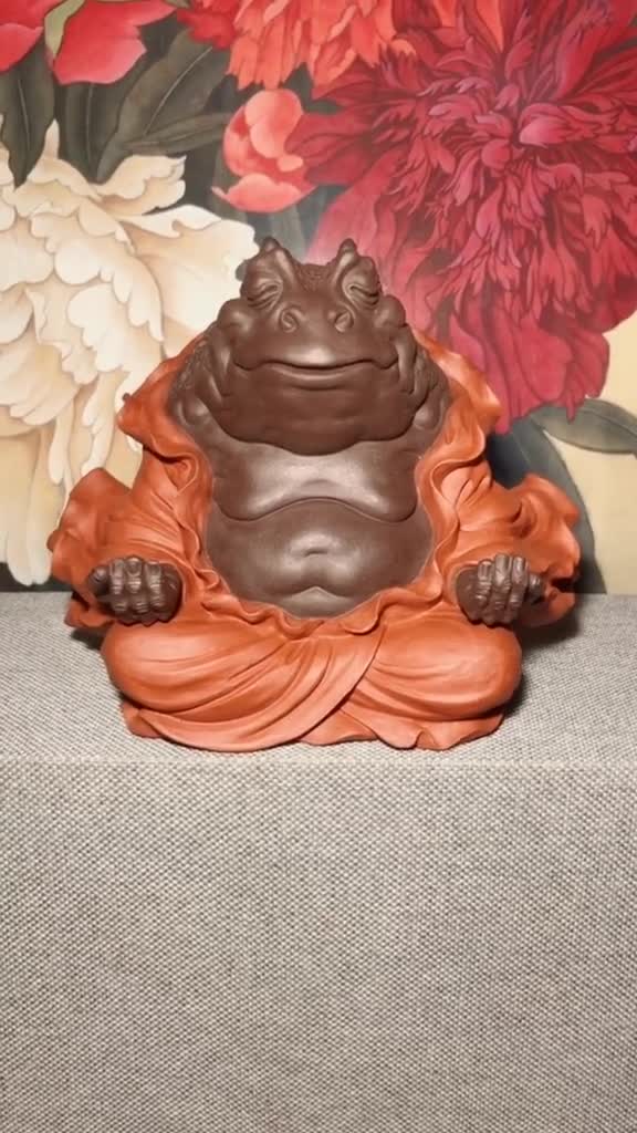 杨湛禅心蟾仙金蟾招财紫砂茶宠正品艺术品紫砂紫砂壶茶宠茶宠总动员