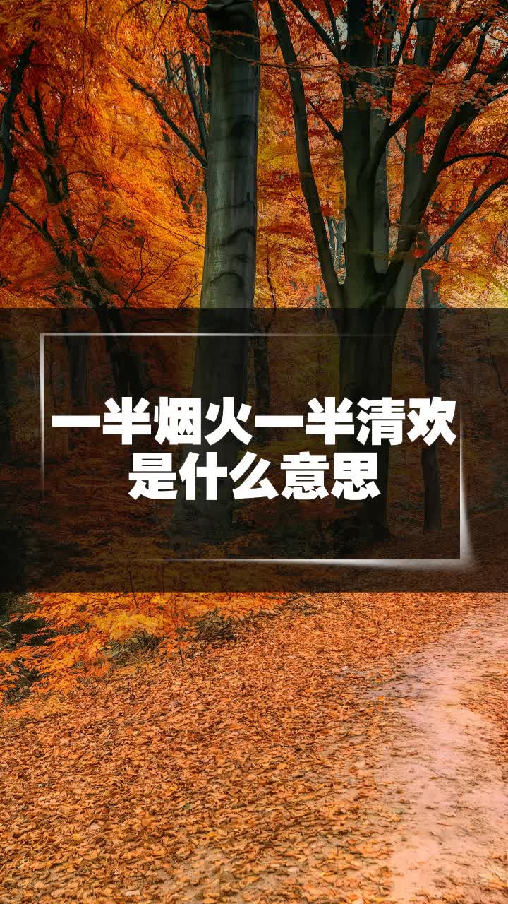 一半烟火一半清欢是什么意思