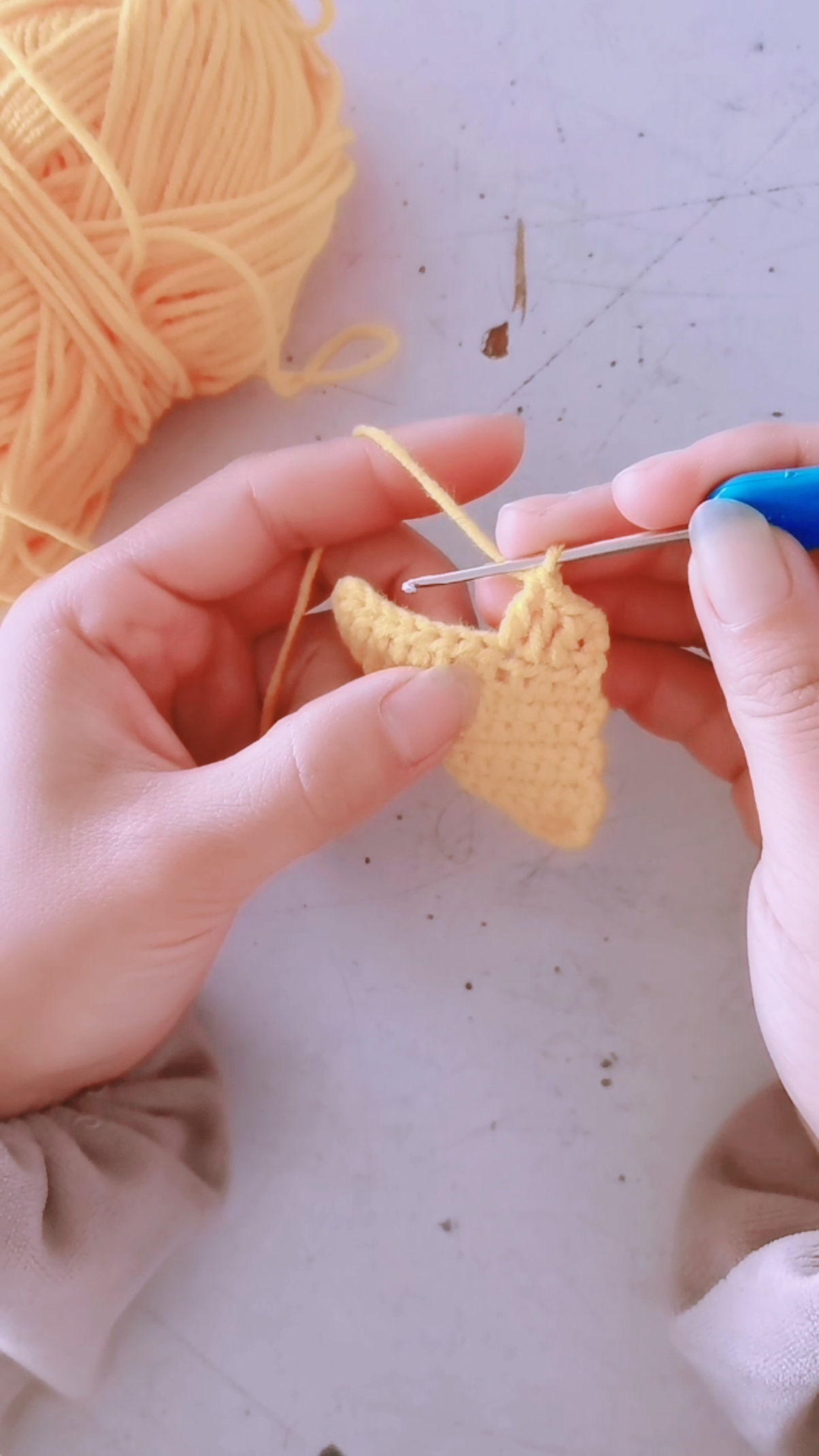 钩针基础针,长针加针的钩法