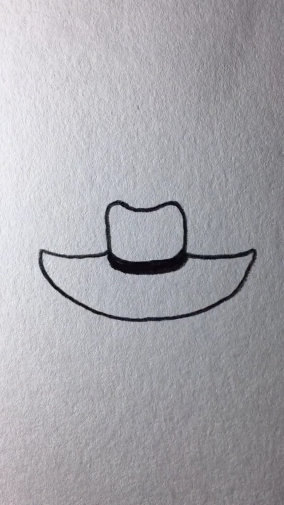 简笔画#帅帅的牛仔帽,学会了就画一个吧!