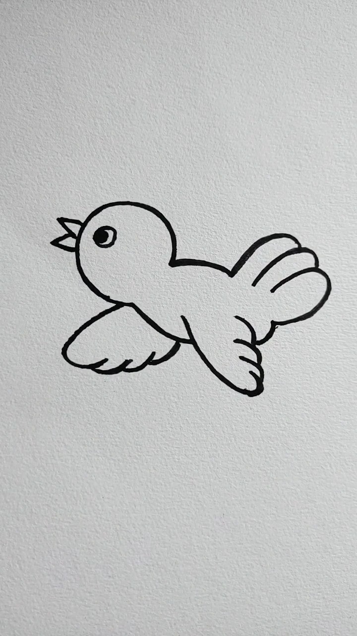 最简单画小鸟方法图片