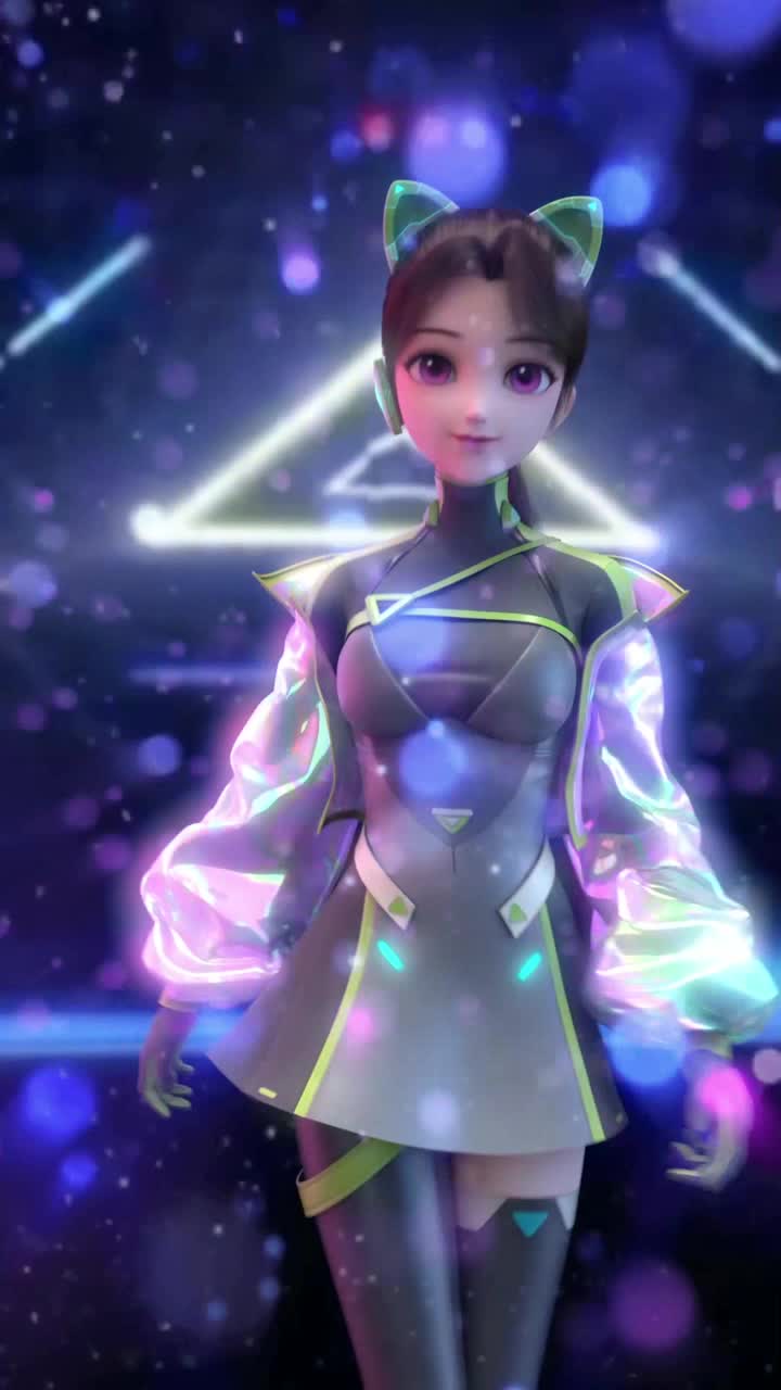 人类高质量少女乐儿穿墙变装秀,这pose是不是很酷炫