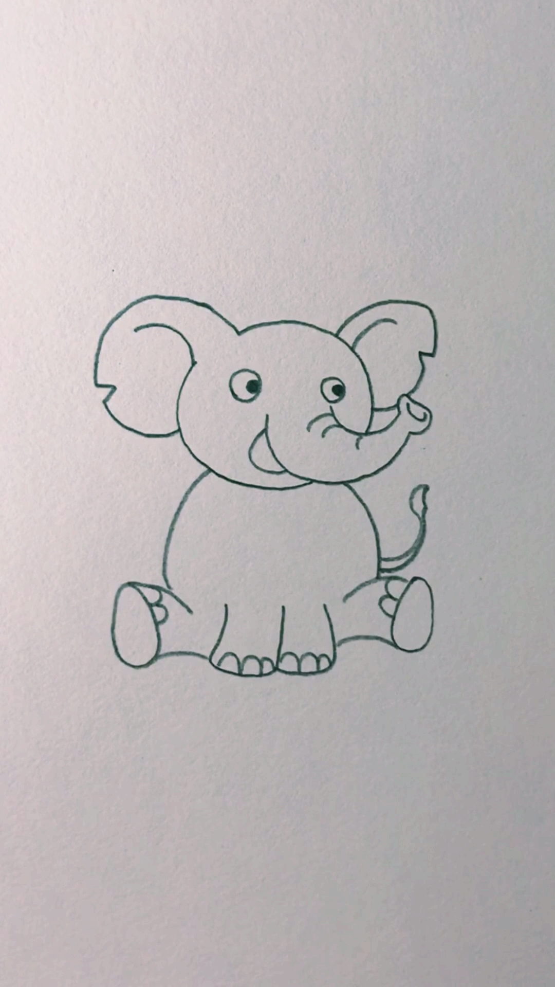 画画原来如此简单#教孩子画小象