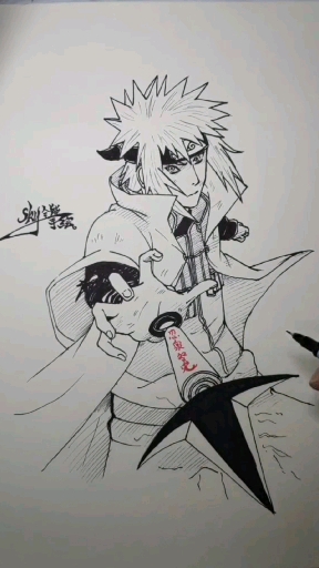 火影忍者#手绘火影人物波风水门.