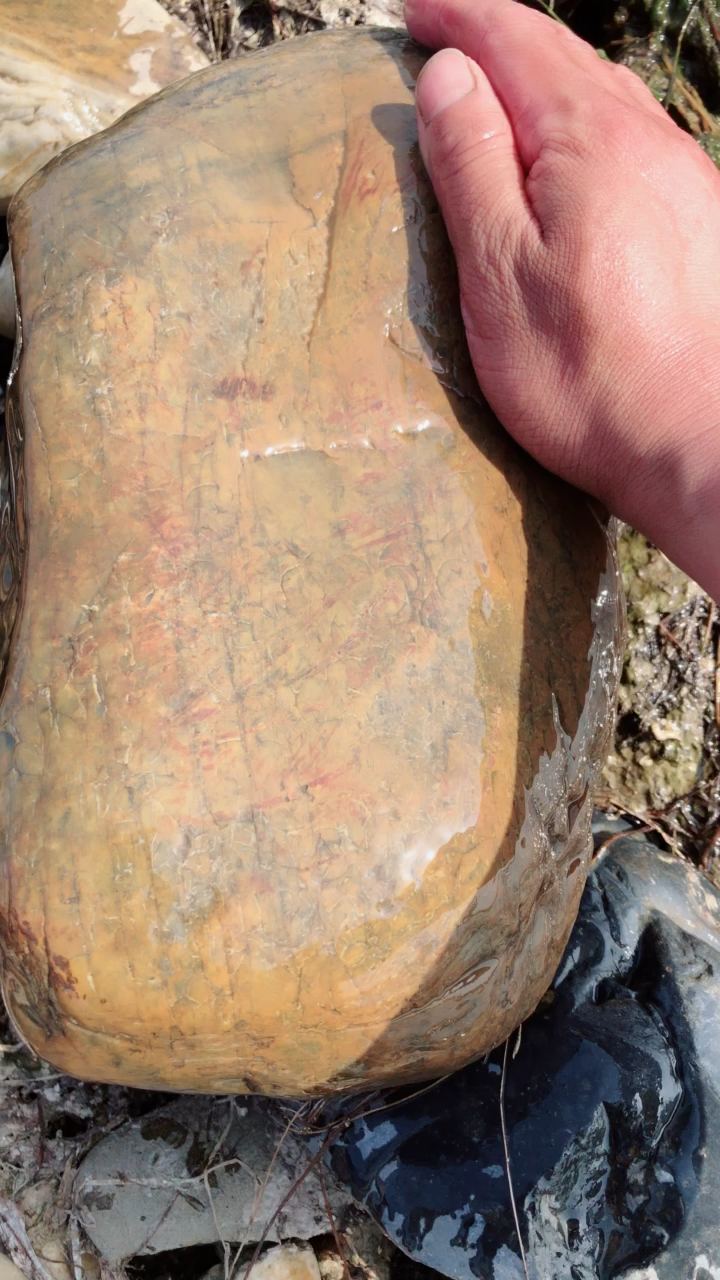 满身指甲纹的石头,了解一下,汉江蜡石,可以雕刻