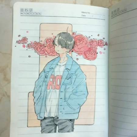 日本画家,横格本也能画出漂亮手绘( ins:ikedda